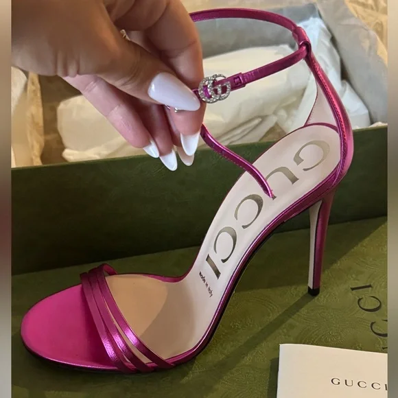 Pink/Fuchsia Gucci High Heel Sandals NWT - Picture 4 of 7